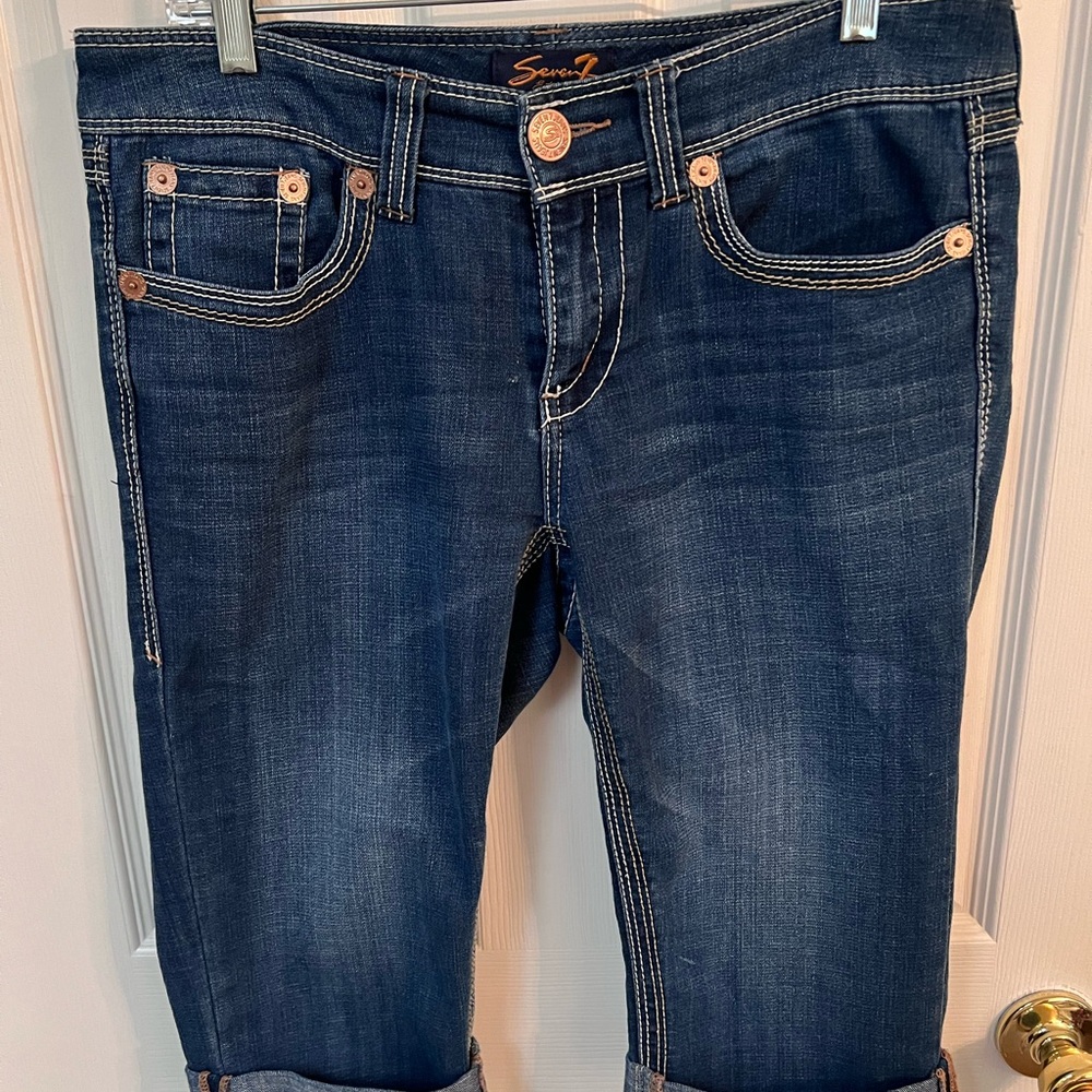 Seven7 Blue Cropped Jeans